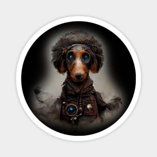 Dachshund Surreal Steampunk Artwork, Dog Lover Magnet